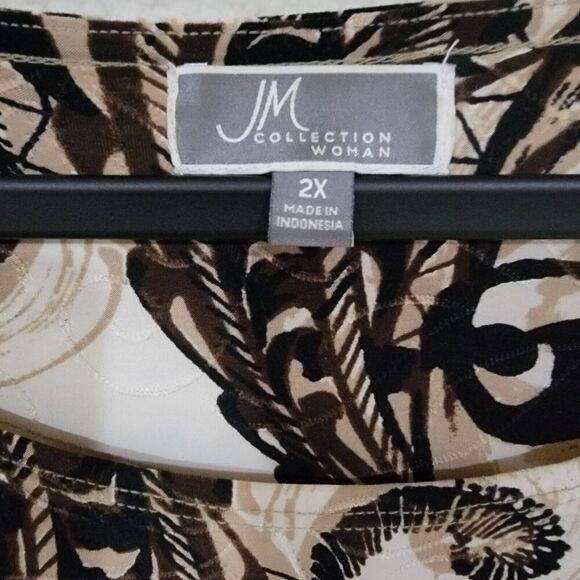 JM Collection Tunic Top Womens 2X Textured Stretch Flowy Pausley Office Career - Picture 4 of 13